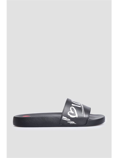 SABOTD.POOL25 PVC BIANCO/NERO LOVE MOSCHINO | JA28142G1II21/000